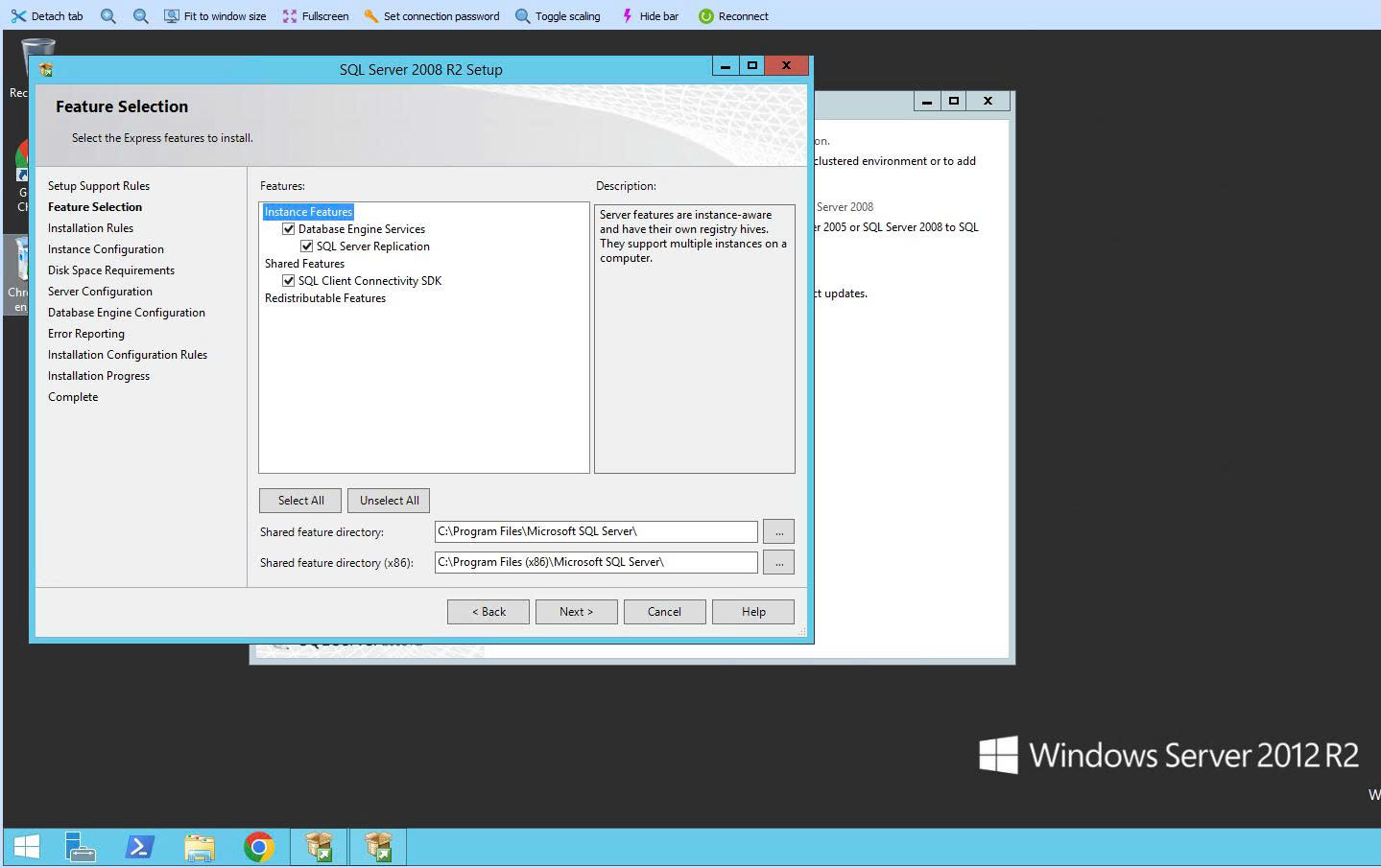 Feature Selection của SQL Server 2008 R2