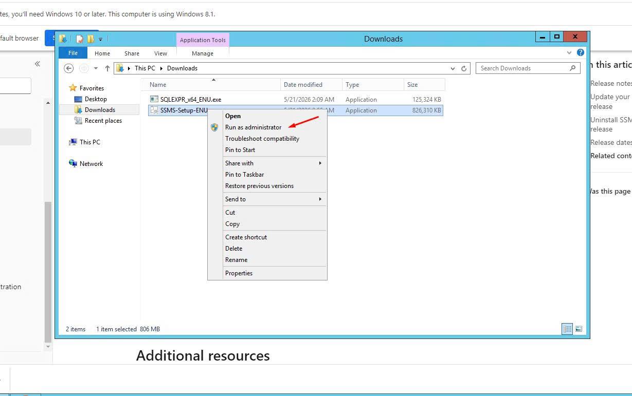 Chạy bộ cài SSMS